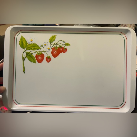 4/$100💙 🍓Vintage SIL Melamine Serving Tray ❤️Sweet Strawberry🍓1970s/1980s - Picture 1 of 14